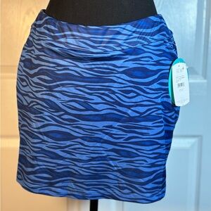 Greg Norman Collection Blue Wave Pattern active wear golf skirt NWT